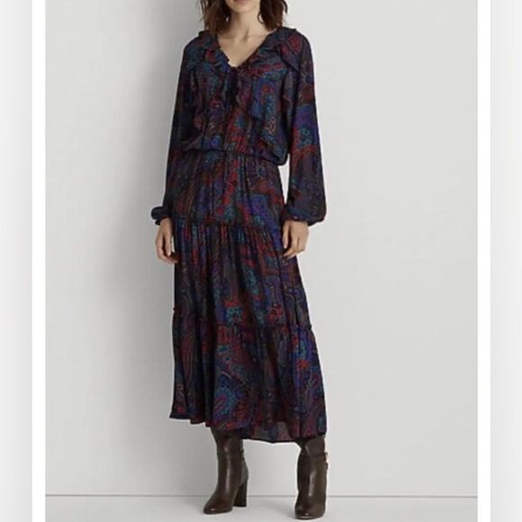 Lauren Ralph Lauren Dresses & Skirts - Lauren Ralph Lauren- Women’s Paisley Ruffle Dress - Size 2